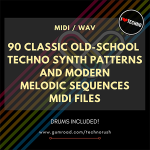 Artwork 90 Classic Old-School Techno Synth Patterns and Modern Melodic Sequences Midi Files (Sam.png